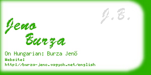 jeno burza business card