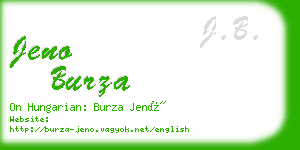 jeno burza business card